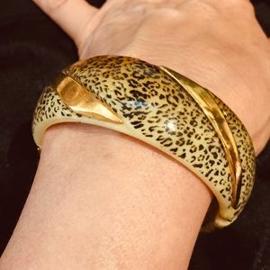 Hinged Leopard Bangle Bracelet